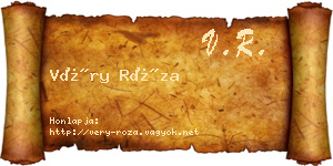 Véry Róza névjegykártya